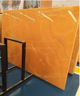 Decoración interior de losa de ónix amarillo/Baldosa de piso de pared/Proyecto/Encimera de tocador/Lavabo de ónix